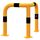  Absperrpfosten Rammschutzbügel 90° gleichschenklig Stahlrohr Ø 76 mm gelb / schwarz Gesamtbreite: 600 mm Höhe Überflur: 650 mm 12467287