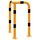  Sperrbügel Rammschutzbügel 90° gleichschenklig Stahlrohr Ø 76 mm gelb / schwarz Gesamtbreite: 600 mm Höhe Überflur: 1150 mm 12467276