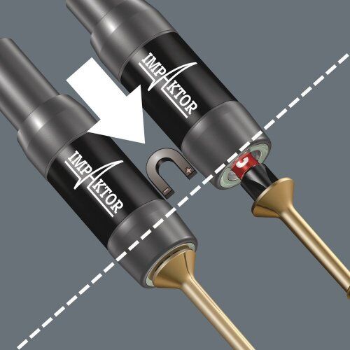  Bit-Sortimente Wera 897/4 IMP R SB Impaktor Halter mit Ringmagnet und Sprengring, 1/4" x 75 mm 12451866