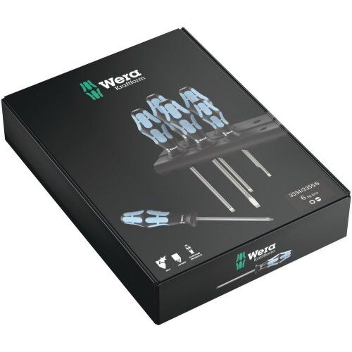  Kraftform Edelstahl Schraubendreher 3334/3355/6 Schraubendrehersatz, Edelstahl + Rack, 6-teilig 12452420