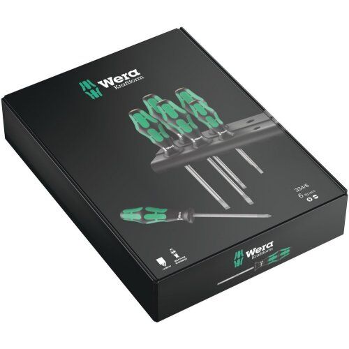  Schraubendreher-Sätze Wera 334/6 Rack Schraubendrehersatz Kraftform Plus Lasertip + Rack, 6-teilig 12451925