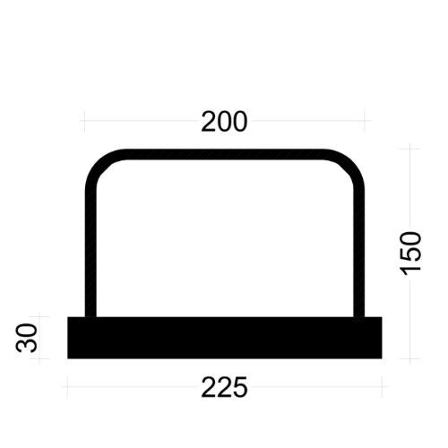  PLEXUS Bügelleiste Bügelbreite 20 cm PLEXUS Bügelleiste B081020E 8mm, s=10cm, b=20cm, Typ"B" h=15cm, lü=32cm, Boxbreite=22,5cm Boxhöhe=30mm, L=125cm, Blechdeckel BST500 12445715