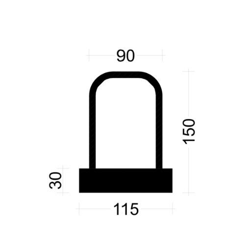  PLEXUS Bügelleiste Bügelbreite 9 cm PLEXUS Bügelleiste BK082509E 8mm, s=25cm, b=9cm, Typ"B" h=15cm, lü=32cm, Boxbreite=11,5cm Boxhöhe=30mm, L=125cm  PVC-Deck 12445745