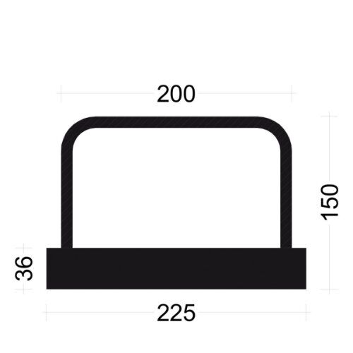  PLEXUS Bügelleiste Bügelbreite 20 cm PLEXUS Bügelleiste B102020E 10mm, s=20cm, b=20cm, Typ"B" h=15cm, lü=39cm, Boxbreite=22,5cm Boxhöhe=36mm, L=125cm, Blechdeckel BST500 12445721