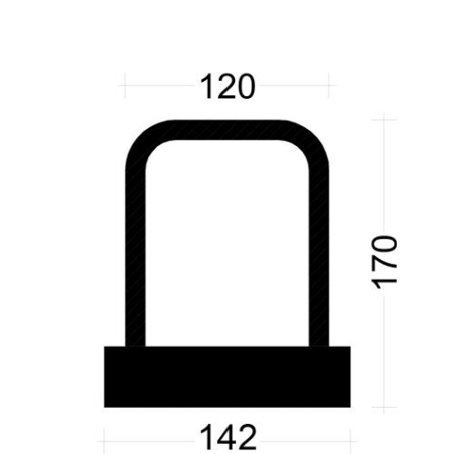  Bügelbreite 12 cm PYRAPLEX Bügelleiste BKV121012E 12mm, s=10cm, b=12cm, Typ"B" h=17cm, lü=46cm, Boxbreite=14,2cm Boxhöhe=50mm, L=125cm  PVC-Dec 12445751