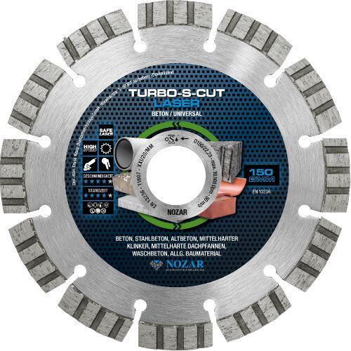  Diamanttrennscheibe Laser Turbo-S-Cut Nozar Diamanttrennscheibe, 150x22,23mm, Laser Turbo-S-Cut 12446161