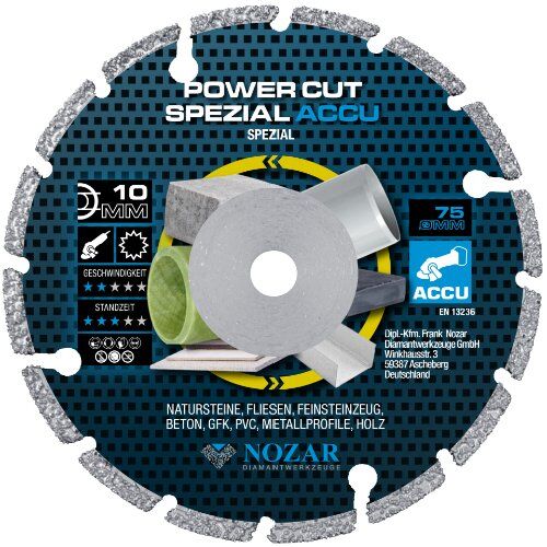  Diamanttrennscheibe Power Cut Spezial ACCU Nozar Diamanttrennscheibe, Power Cut Spezial ACCU, 75x10,0mm 12446077