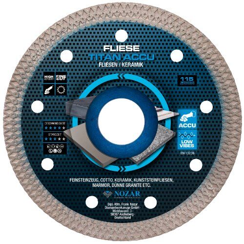  Diamanttrennscheibe Fliese Titan Accu Nozar Diamanttrennscheibe, 115x22,23mm, Fliese Titan Accu 12446183