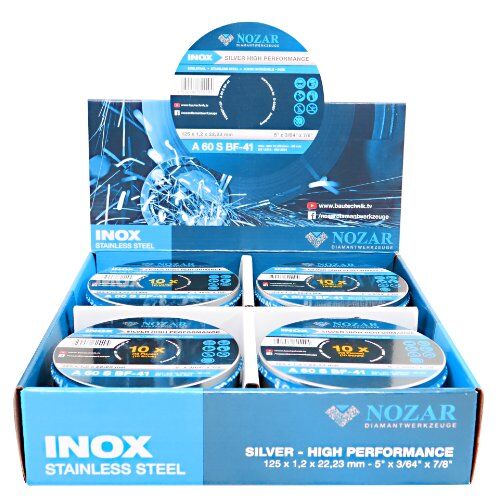  Trennscheibe Inox Profi Line Nozar Trennscheibe Inox flach, 125 x 1,2 x 22,23mm, Metallbox a.10 Stück 12446050