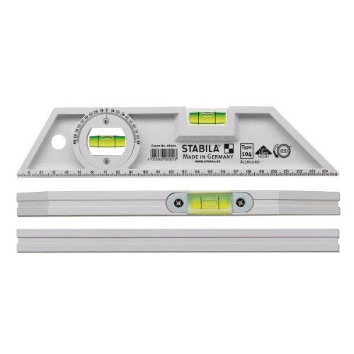  Standard-Wasserwaagen Stabila Torpedo-Wasserwaage Type 104 Allround, 25 cm, mit drehbarer Winkel-Libelle 12383301