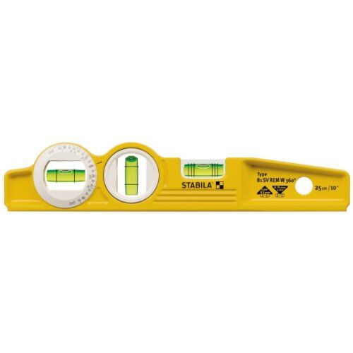  Torpedo- und Taschenwasserwaagen Stabila Wasserwaage Type 81 SV REM W360 Torpedo, 25 cm, mit Seltenerd-Magnetsystem, drehbarer Winkel-Libelle und Gürteltasche 12383169