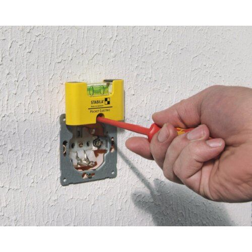  Torpedo- und Taschenwasserwaagen Stabila Wasserwaage Pocket Electric, 7 cm, mit Seltenerd-Magnetsystem und Gürtel-Clip 12383163