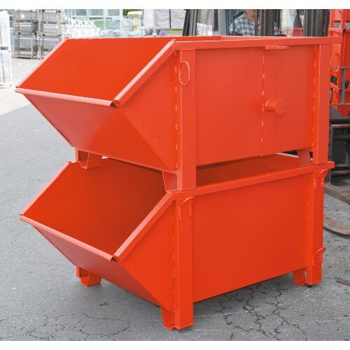 Kipp-Container müba-Kipp-Container mit schräger Schütte, Inhalt 1000 Liter, Tragfähigkeit 1500kg, Auflast 4500kg, Maße 1,60x1,20x0,80m, lackiert 12444634