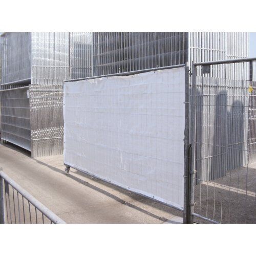  Bauzaunnetz müba-Bauzaunnetz mit je einer Öse pro Ecke, passend für ein Bauzaunelement 3,50 x 2,00 m, weiß 12444486