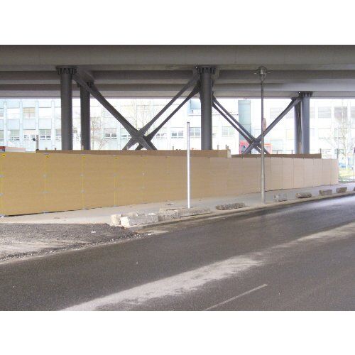  Holzbauzaun müba-Holzbauzaun aus speziell gepresster Spanplatte, Länge 2,17 m, Höhe 2,04 m, Stärke 20 mm 12445023