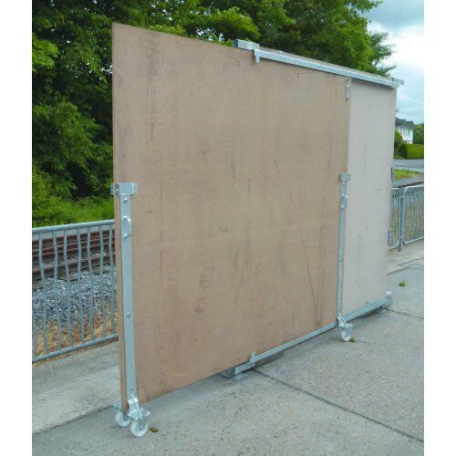  Holzbauzaun müba-Beschlagsatz für Schiebetor (Holzbauzaun) bestehend aus: 3 Torfahrwerken, 2 Führungsschienen, 2 Verschlusslaschen, 1 Ausfahrsicherung 12445021