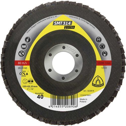  SMT 314 Schleifmopteller Klingspor SMT 314 Schleifmopteller 125 x 22,23 mm Korn 36 gewölbt 12457962
