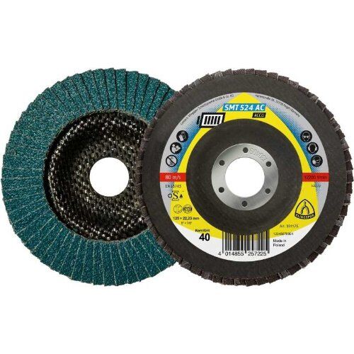  SMT 524AC Schleifmopteller Klingspor SMT 524AC Schleifmopteller, 125 x 22,23 mm Korn 40 gewölbt 12458002