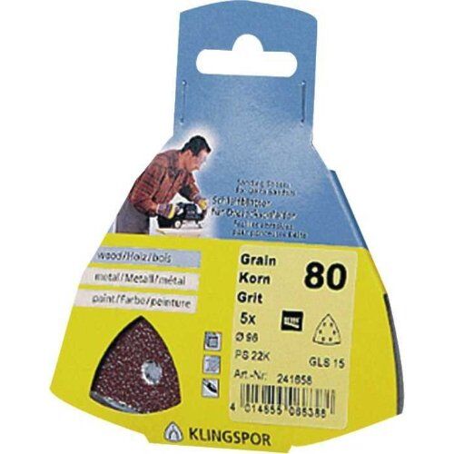  KLINGSPOR Schleifblatt PS 22 K für Holz und Metall PS 22 K Scheiben kletthaftend 96 mm Korn 80 Lochform S15 SB-verpackt im Reiter 12458894