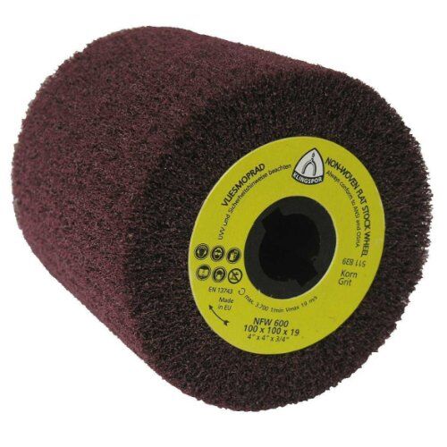  KLINGSPOR Satinierwalze NFW 600 S für Metall Universal, Edelstahl NFW 600 Vlieswalzen 100 x 50 x 19 mm Medium Korund 12459755