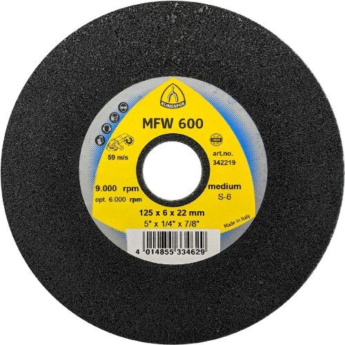  KLINGSPOR Kompaktscheibe MFW 600 Siliziumkarbid MFW 600 Kompaktscheiben, 125 x 6 x 22 mm Medium Siliziumkarbid 12459475