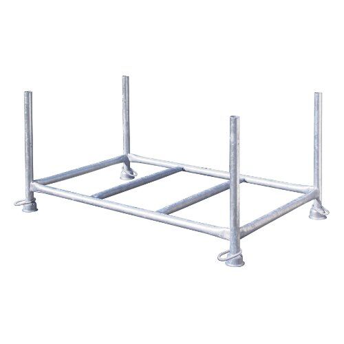  Transportgestelle müba-Stapelpalette, Standrohr Ø48,3 mm, lichtes Maß zwischen den Holmen 1,50x0,87x0,60m, Tragfähigkeit 1500kg, verzinkt 12444311