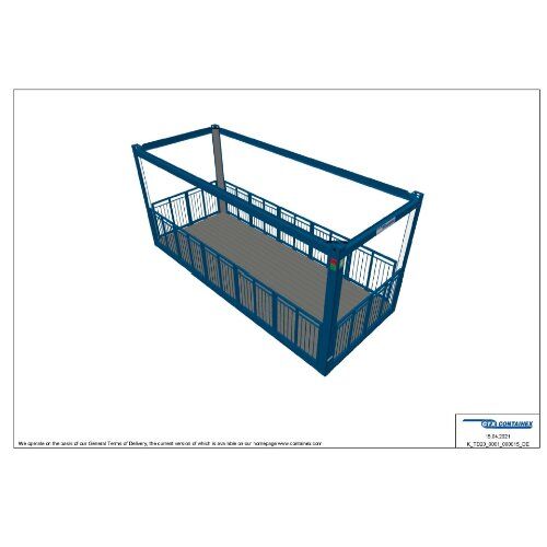  Terrassencontainer Containex 20' Terrassencontainer mit Dach - blau 1238765