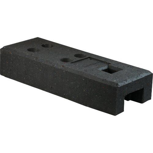  Fußplatten Schake Bauzaunfuß aus Kunststoffrecycling, 685x135x250 mm mit 4 Löchern (Ø 42 mm) und 1x 60x60 mm 12450339