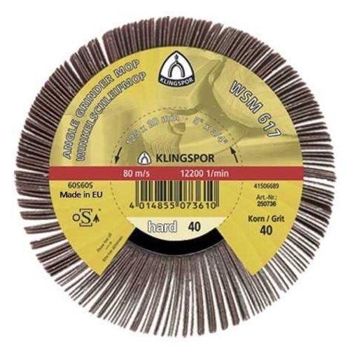  KLINGSPOR Schleifmoprad WSM 617 für Stahl, Edelstahl, Farbe, Kunststoff, Holz WSM 617 Schleifmopräder 115 x 20 mm Korn 80 Gewinde M 14 12459865