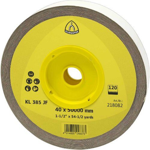  KLINGSPOR Rollen mit Gewebeunterlage KL 385 JF, Breite 25-50 mm KL 385 JF Rollen 40 x 50000 mm Korn 320 12460036