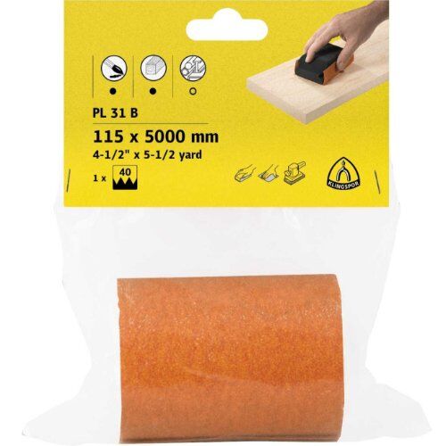  KLINGSPOR Schleifpapier-Rolle PL 31 B SB-verpackt PL 31 B Rollen 115 x 5000 mm Korn 60 SB-verpackt in Folie 12460076