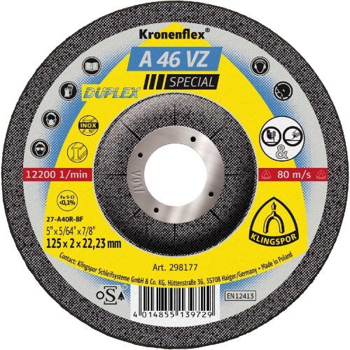  Schruppschleifscheibe A 46 VZ Schruppscheiben 115 x 2 x 22,23 mm gekröpft 12460525