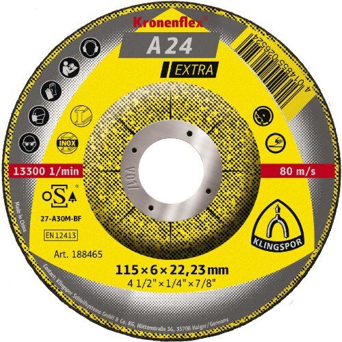 Schruppschleifscheibe Schruppscheibe A24 Extra 115x6mm gekr. Klingspor 12460500