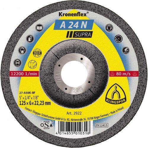  Schleifen und Polieren A 24 N Schruppscheiben 125 x 6 x 22,23 mm gekröpft 12457685