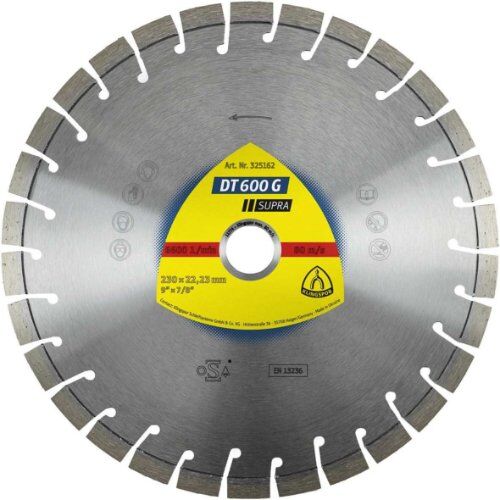  Klingspor Supra DT 600 G Diamanttrennscheiben DT 600 G Diamanttrennscheiben 180 x 2,6 x 22,23 mm 22 Segmente 20 x 2,6 x 9 mm Kurzverzahnung 12460818