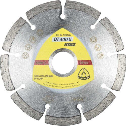  Klingspor Extra DT 300 U Diamanttrennscheiben DT 300 U Diamanttrennscheiben 125 x 1,6 x 22,23 mm 9 Segmente 36,4 x 1,6 x 7 mm Standardverzahnung 12460637