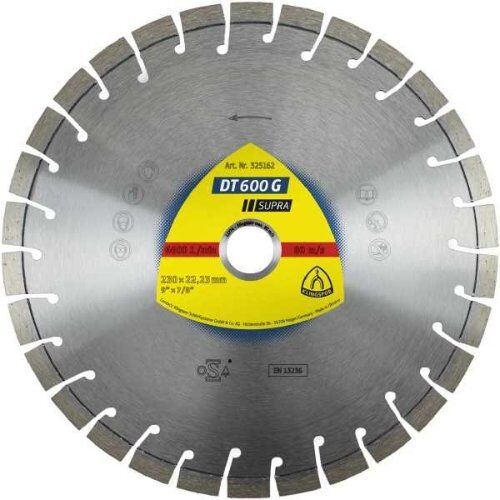  Klingspor Supra DT 600 G Diamanttrennscheiben DT 600 G Diamanttrennscheiben 180 x 2,6 x 22,23 mm 22 Segmente 20 x 2,6 x 9 mm Kurzverzahnung 12460818