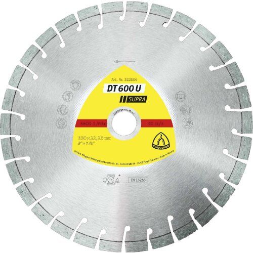  Klingspor Supra DT 600 U Diamanttrennscheibe DT 600 U Diamanttrennscheiben 230 x 2,6 x 22,23 mm 30 Segmente 20 x 2,6 x 9 mm Kurzverzahnung 12460844