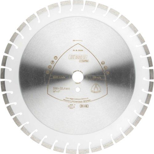  Klingspor Supra DT 600 U Diamantgroßtrennscheiben DT 600 U Diamanttrennscheiben 450 x 3,6 x 25,4 mm 48 Segmente 24 x 3,6 x 10 mm Kurzverzahnung 12460825