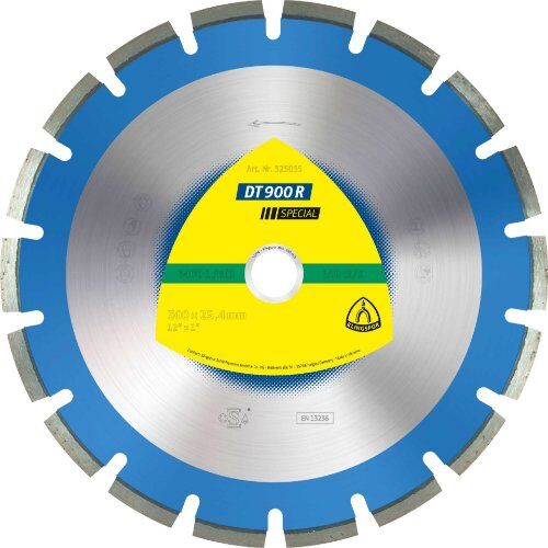  Klingspor Special DT 900 R Diamantgroßtrennscheiben, Weitverzahnt DT 900 R Diamanttrennscheiben 300 x 2,8 x 25,4 mm 18 Segmente 40 x 2,8 x 10 mm Weitverzahnt 12460729