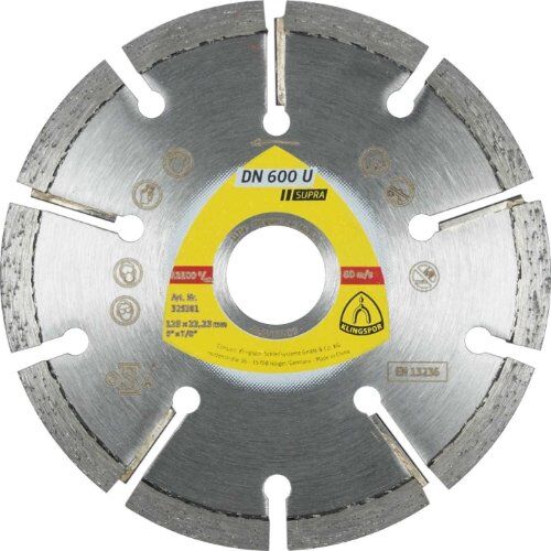  Klingspor Supra DN 600 U Diamanttrennscheiben DN 600 U Diamanttrennscheiben, 115 x 8 x 22,23 mm 9 Segmente 32 x 8 x 7 mm, Standardverzahnung 12460796