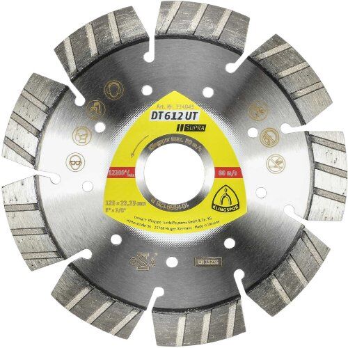  Klingspor Supra DT 612 UT Diamanttrennscheiben DT 612 UT Diamanttrennscheiben, 125 x 2,4 x 22,23 mm 9 Segmente 33 x 2,4 x 12 mm, Standard Turbo 12460865