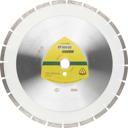  Klingspor Special DT 900 US Diamantgroßtrennscheiben DT 900 US Diamanttrennscheiben, 450 x 3,6 x 25,4 mm 32 Segmente 40 x 3,6 x 10 mm, Engverzahnt 12460760