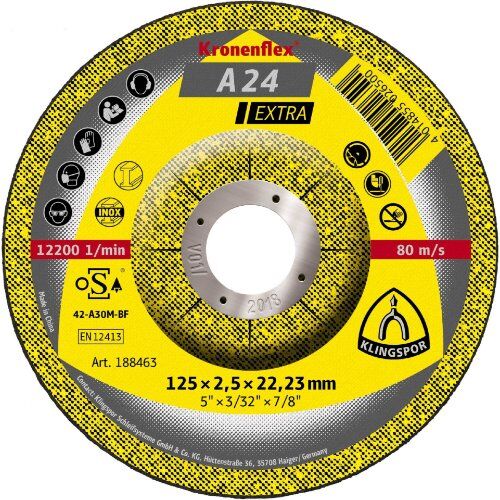  Klingspor A 24 EXTRA Trennscheiben A 24 EX Trennscheiben 125 x 2,5 x 22,23 mm gekröpft 12460881