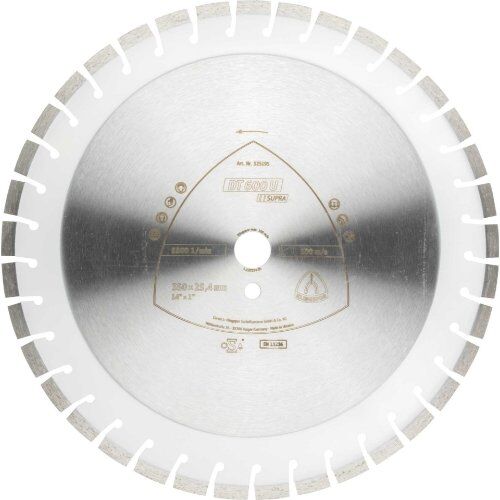  Klingspor Supra DT 600 U Diamantgroßtrennscheiben DT 600 U Diamanttrennscheiben, 400 x 3,6 x 25,4 mm 43 Segmente 24 x 3,6 x 10 mm, Kurzverzahnung 12460830