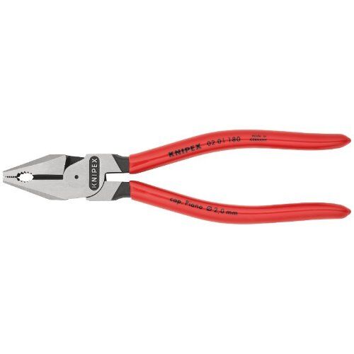  Kraft-Kombizangen KNIPEX 02 01 180 Kraft-Kombizange mit Kunststoff überzogen schwarz atramentiert 180 mm 12381041