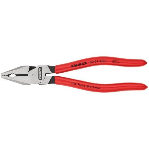  Kraft-Kombizangen KNIPEX 02 01 200 Kraft-Kombizange mit Kunststoff überzogen schwarz atramentiert 200 mm 12381037