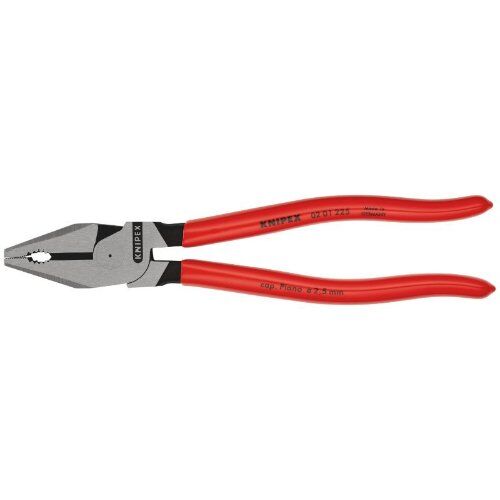  Kraft-Kombizangen KNIPEX 02 01 225 Kraft-Kombizange mit Kunststoff überzogen schwarz atramentiert 225 mm 12381040