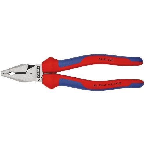  Kraft-Kombizangen KNIPEX 02 02 200 Kraft-Kombizange mit Mehrkomponenten-Hüllen schwarz atramentiert 200 mm 12381038