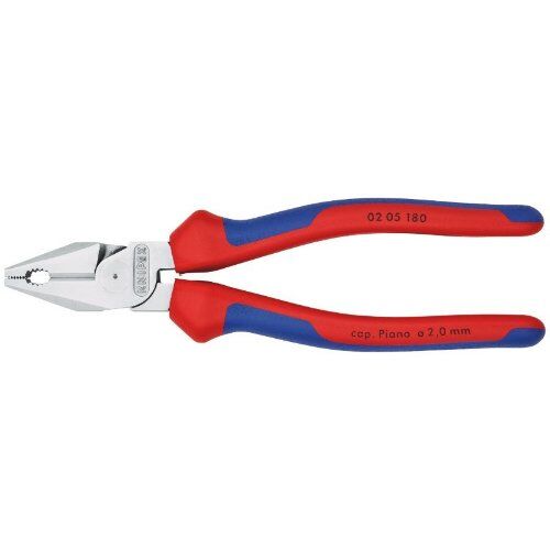  Kraft-Kombizangen KNIPEX 02 05 180 Kraft-Kombizange mit Mehrkomponenten-Hüllen verchromt 180 mm 12381049